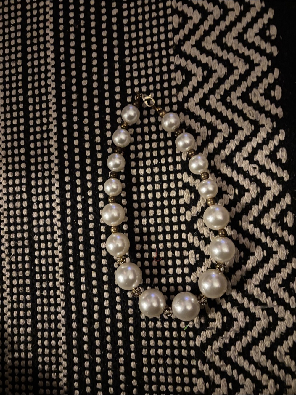 Pearl Brand White and Gold Pearl Necklace